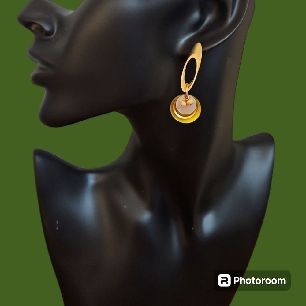 Silver Forest Geometric Atomic Mod Layered Dangle Post Earrings